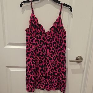 PINK Victoria's Secret Pink and Black Leopard Chemise